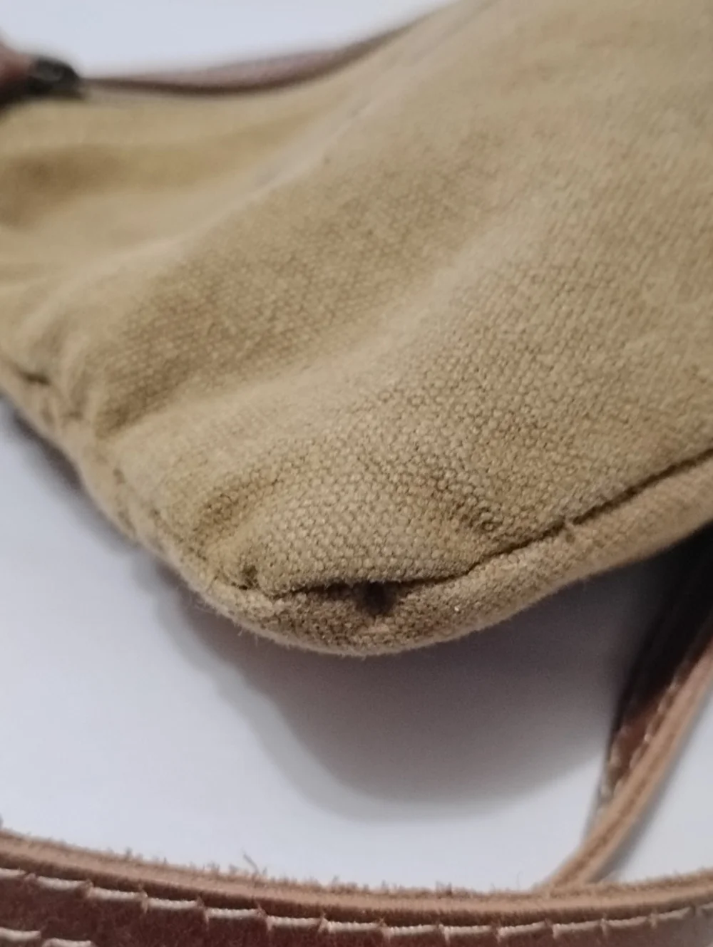 Sel de Mer Brown Canvas & Leather Crossbody Bag